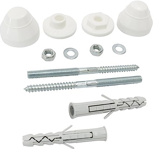 AERZETIX - C67235 - Kit de fixation (12 pièces) pour urinoir vis/goujon Ø8x120 mm à double filetage - cheville Ø12x80 mm en polyamide - sanitaire WC béton brique pleine