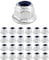 QWORK 25 Pezzi M6 Dadi Esagonali di Bloccaggio con Flangia - Acciaio Inox 304 (6 mm)