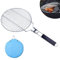 Panier de barbecue - En acier inoxydable - Portable - Pliable - Avec poignée amovible - Pour barbecue en plein air - Poisson et légumes - Rond