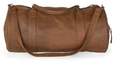 ROWDY Weekender | Reisetasche aus Leder für Damen und Herren | Sporttasche l Handgefertigt aus 100% vollnarbigem Leder (Farbe Mountain)