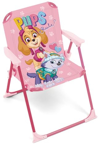 ARDITEX Klappstuhl mit Armlehnen, Motiv: Skye und Everest von Paw Patrol, 38 x 32 x 53 cm, geeignet für Garten, Camping, Strand oder Berge, ideal für Jungen und Mädchen.