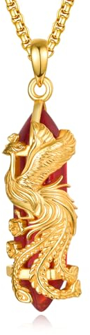 KINGWHYTE Karneol Halskette 925 Sterling Silber Phoenix Halskette Gold Kristall Halskette Naturstein Schmuck Heilung Geschenke für Frauen Damen Mama