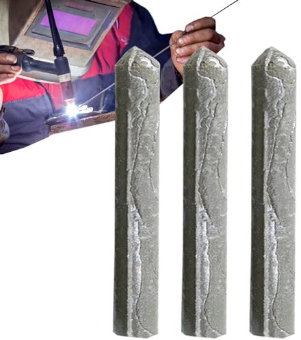 Huasean Baguettes De Soudage Universelles À Basse Température, 3 Pièces, Tiges en Aluminium pour Électrode De Soudage Facile | Tiges De Réparation Polyvalentes en Cuivre Et Aluminium, Longueur 78mm