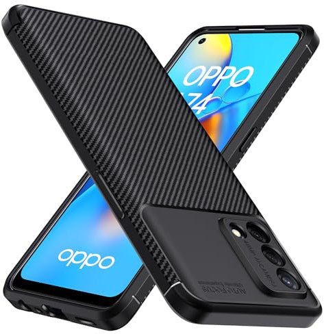 ivoler Silikon Hülle für Oppo A74 4G (Nicht für Oppo A74 5G), [Militärischer Schutz] Stoßfest Handyhülle, Dünne Weiche Flexible TPU Kratzfest Schutzhülle Anti-Fingerabdruck Case Cover, Schwarz