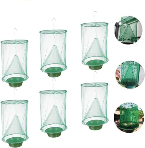 Sutify 6 Pack Fliegenfalle Garden Ranch Orchard Trap, Ranch Fly Trap Flay Catcher, Die effektivste Falle je gemacht mit Flay Catcher Blumentöpfen 2021 New Fly Red Drosophila