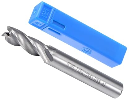 CoCud Fresas de Extremo en Espiral de 4 Flautas, Diámetro de 7 mm, Longitud de 19 mm, Cortador de Fresasdo Recto de Acero de Alta Velocidad con Estuche de Almacenamiento