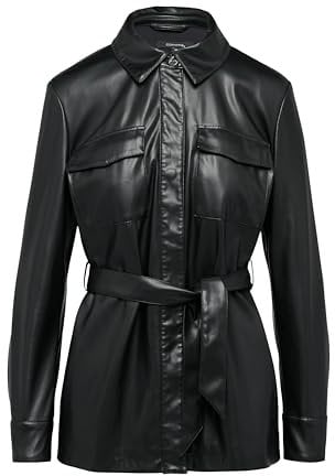 Comma Overshirt mit Gürtel aus Fake Leather