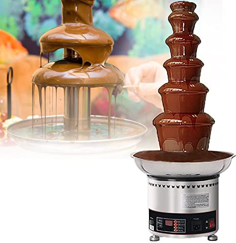 GEHPYYDS 4/5/6/7 Tier Chocolate Fountain Machine,Electric Chocolate Melting Fountain Nostalgia Machine,Chocolate Melting Fondue,Chocolate Melting Machine For Party Banquet Cake Shop Restaurant,6Tier
