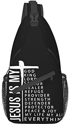 XVBCDFG Jesus Sling Rucksack, Mehrzweck-Brusttasche, Wandern, Reisen, Tagesrucksack, Umhängetasche, Outdoor, Unisex, siehe abbildung, Einheitsgröße