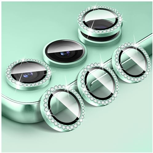 Kucheed Diamond Camera Lens Protector for Samsung Galaxy A35/A55, 9H Tempered Glass Back Camera Cover Screen Protector, Bling Anti-Scratch Individual Aluminum Metal Protective Ring