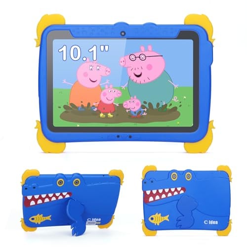 C idea Tablet für Kinder von 3 bis 7 Jahren, Incell HD 10,1 Zoll, Android 13, Akku 6000 mAh, Lernen, Lerntablet für Kinder unter 12 Jahren, Blau