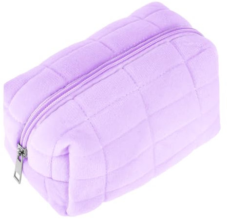 Sibba Kosmetiktasche Tragbare Makeup Tasche Reise-Kulturbeutel für Toilettenartikel Schminktasche Handtasche Damen Mäppchen Makeup Bag Kosmetiktaschen Reißverschluss Organizer Tasche Cremeviolett