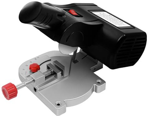 Elektrische Gehrungssäge Schneidemaschine 90W Mini Tischkapp Gehrungssäge Handwerk Metall Holz Schneiden 45°, mit Sägeblatt