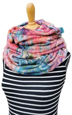 RAINBOW PFAU bunter Loop Schal Loopschal für Damen