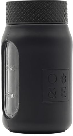 Oak & Ember® Flight Flask, Hip Flask Premium Glass with Viewing Measuring Window Perfect for Camping, Hiking, Picnics. Ideal for Whisky, Gin, Spirits. Fathers Day, Birthday.