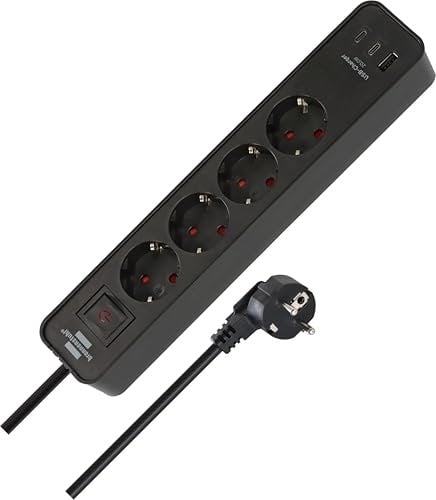 Brennenstuhl Multiprise Ecolor avec 4 Prises et 3 Prises de Charge USB