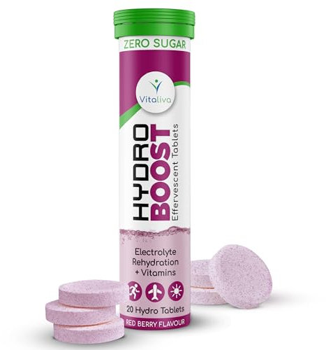 Hydro Boost Electrolyte Tablets + Vitamins | Rapid Rehydration & Recovery | Sugar-Free | New Berry Flavour | Vegan Friendly | 20 Hydro Tabs