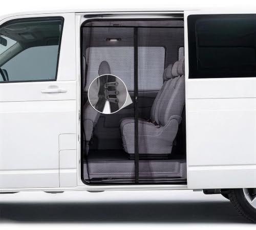 YGYQZ Magnetic Mosquito Net for VW T5 T6 Side Sliding Door with Zip | Perfect Fit, No Gap, Fine Mesh, Against Insects, Fresh Air