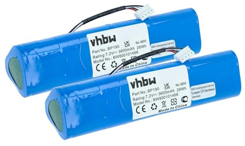 vhbw 2X Akku kompatibel mit Rohde & Schwarz FSH3TV, FSH6, FSH18, FSH3, FSH323 Oszilloskop, Messgerät (3600 mAh, 7,2 V, NiMH)