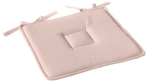 Enjoy Home, Galette de Chaise Plate, Vieux Rose, carré 40x40cm, 100% Coton, Attache par Nouettes, Idéal pour Une Assise Confortable, Collection Panama