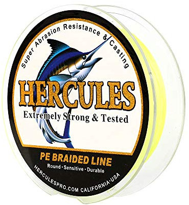 HERCULES Super Cast 100m - 2000m Yards Geflochtene Angelschnur 10lb - 300lb Test für Salzwasser Süßwasser PE Geflecht Fischdraht Superline 8 Stränge