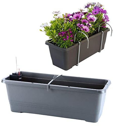 Plastia Blumenkasten Bergamot Balkonkasten 50 cm anthrazit