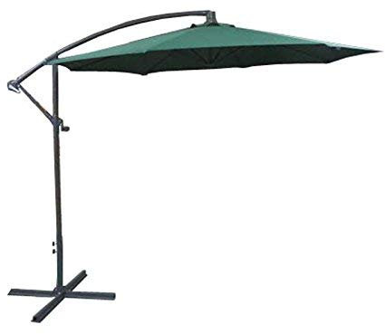 Green Bay Outdoor 3m Green Cantilevered Garden Parasol Large Hanging Banana Umbrella with Crank Mechanism