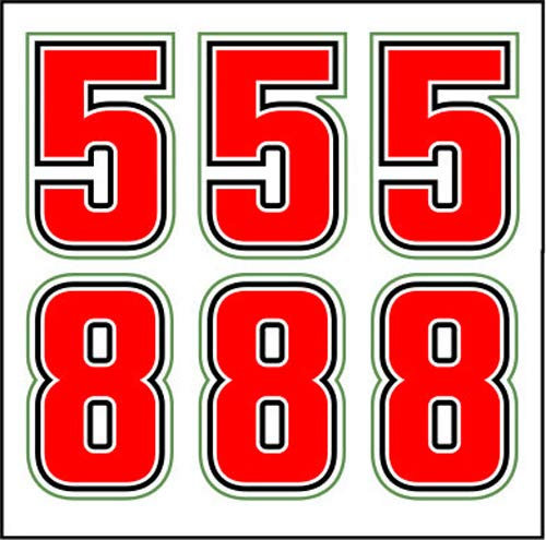 4R Quattroerre.it 5160 Adesivi Tabella Numero 58 Sic, Rosso