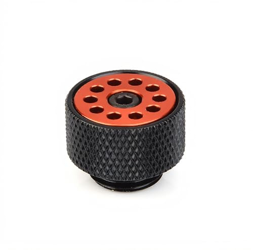 ASHATA G1 / 4 Wasserkühlung Adapter, Kupfer G1 / 4 Gewinde PC Wasserkühlung Gerade Stopfen Fitting,Entlüftungsstopfen Exhaust Plug Fitting für Computer Wasserkühlung(Rot)