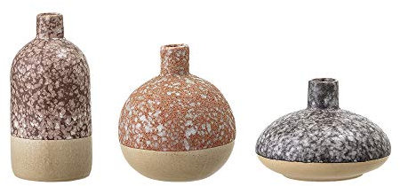 Bloomingville Vase, terrakottafarben grau schwarz, Keramik
