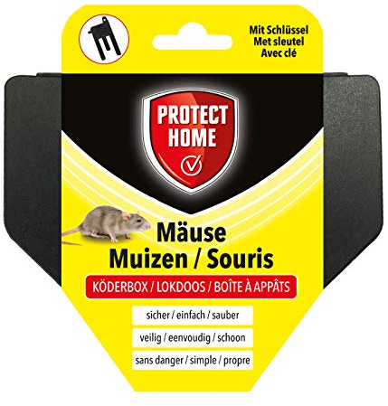 PROTECT HOME Mäuse Köderbox für Mäusegift, sichere Ausbringung von Mäuseködern, 1 Stück