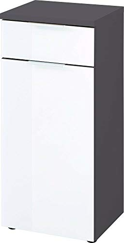 Germania Unterschrank 2751-569 GW-Pescara in Graphit/Weiß, mit Glasfront, 39 x 86 x 34 cm (B/H/T)