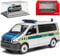 Volkwagen T6 Polizei Sachsen Anhalt Personen Transporter Silber T5 Ab 2. Facelift 2015 mit Sockel und Vitrine H0 1/87 Herpa Modell Auto mit individiuellem WUN..