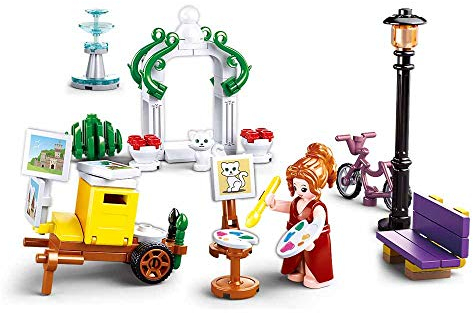 Sluban Klemmbausteine SL95729, Künstlerin im Park (114 Teile) M38-B0869, Spielset , Klemmbausteine, City, mit Spielfigur, Mädchenträume, bunt