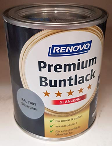 750 ml RENOVO Premium Buntlack glaenzend, 7001 silbergrau