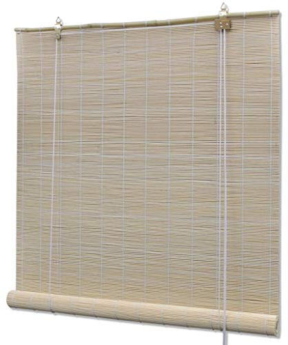 Tidyard Bambusrollo 80 x 220 cm, Raffrollo Bambus, Fenster-Rollo Bambus für Innen, Natur