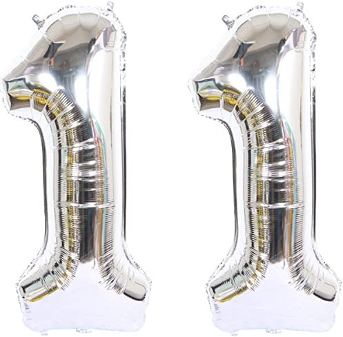 Helium Luftballon 11 Silber Geburtstagsdeko 40 11 Geburtstag Party Dekoration Supplies,ballon 11 geburtstag,11 luftballon silber,folienballon 11 geburtstag mädchen Junge ballon 11 geburtstag(11)