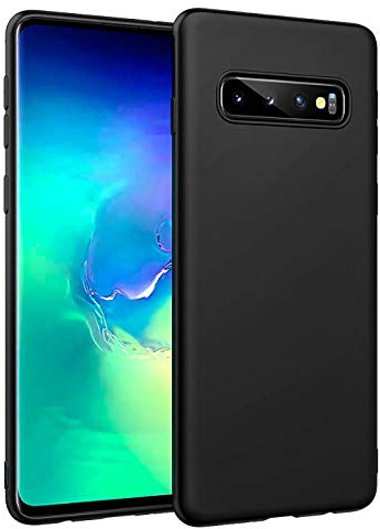 Verco Kompatibel mit Samsung Galaxy S10 Hülle, Matte Rückschale Schutzhülle für Samsung S10 Case Silikon Handyhülle - Schwarz