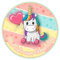 J&M DECO Tortenaufleger Einhorn – essbare Kuchendeko Ø 20 cm – Tortenbild für Mädchengeburtstag mit Regenbogen-Motiv – Tortendekoration aus Zuckerpapier – gebrauchsfertig