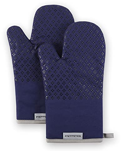 KitchenAid Asteroid Oven Mitt Set, Cobalt Blue 7x12.5