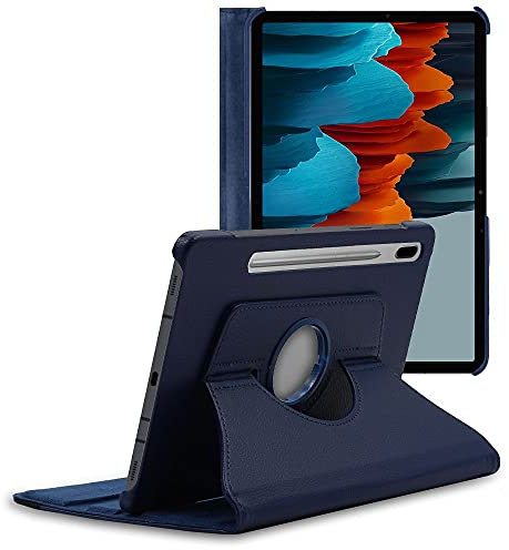ebestStar - Funda para Samsung Galaxy Tab S7 SM-T870, Carcasa Capa Giratoria, 360 Protectora, Cuero PU Soporte, Azul Oscuro