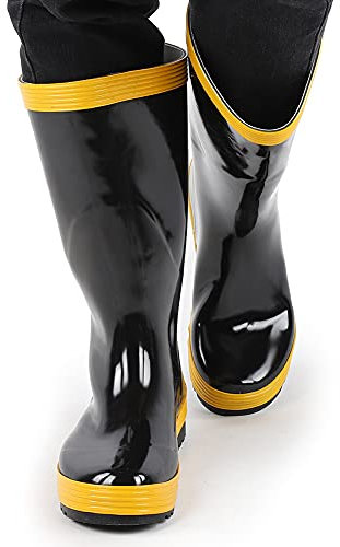 Stivali di Sicurezza, Stivali di Gomma di Salvataggio Antincendio Calzature Protettive Scarpe Antinfortunistiche in Gomma Antiscivolo Resistenti Alle Alte Temperature per Vigili del Fuoco(40-40)