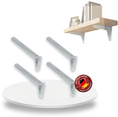 siwitec L-Profil-Konsole Regalwinkel 75kg Traglast 580x170x80mm 4er-Set | aus verzinktem Stahl, feuchtraumtauglich, ideal für Garagen, Werkstätten und Lagerräume