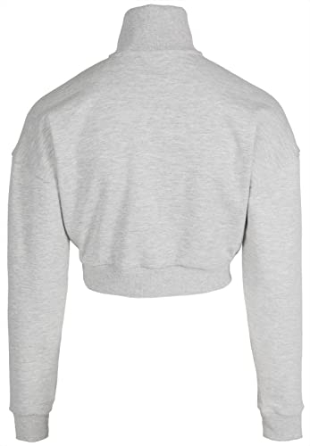 Gorilla Wear - Ocala Cropped Half-Zip Sweatshirt - Grau - Bodybuilding Sport Alltag Freizeit mit Logo Aufdruck leicht und bequem für optimale Bewegung aus Polyester Baumwolle, S