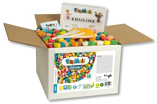 Playmais Eduline 2000 | 2000 Teile | Bastelset | natürliches Spielzeug | inkl. 4 Schwämmchen, 4 Bastelmesser| vegan, verantwortungsvoll & sicher für Kinder & Umwelt | ab 3 Jahren