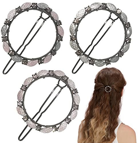 3 PACK Elegant Sparkly Hair Clips Vintage Rhinestone Hair Barrettes Glitter Hairpin Hair Accessoires for Women and Girls