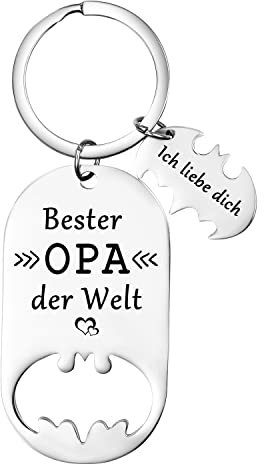 AITENME Schlüsselanhänger/Flaschenöffner mit GravurBester Opa der Welt - Geschenk - Vater - Vatertag