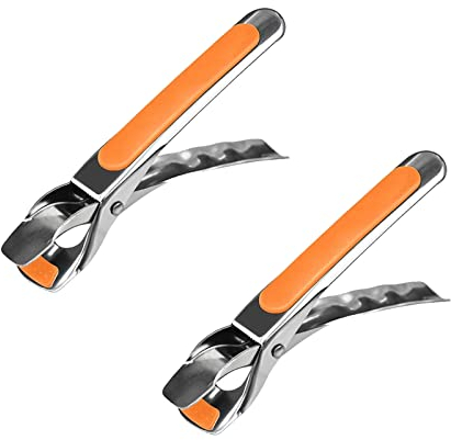 2 Pcs Anti-Hot Gripper Clips Stainless Steel Retriever Tongs Hot Dish Plate Bowl Clips for Lifting Hot Plate or Bowls with Food Out