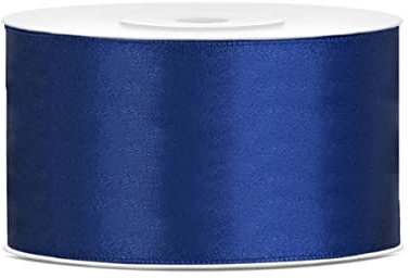 25 Meter dunkelblaues Satinband 50mm breites Schleifenband Dunkelblau Dekoband navy Geschenkverpackung Band blaue Schleife