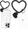 TIESOME Cordino per telefono con anello a cuore, cinturino da polso con portachiavi compatibile con la maggior parte degli smartphone badge identificativi con 2 confezioni di patch sul retro